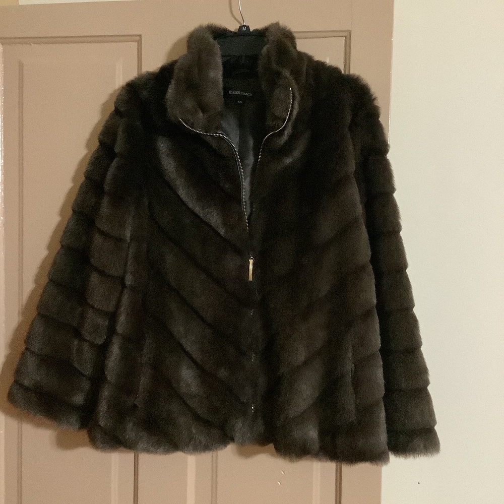 Ellen Tracy Faux Fur Jacket